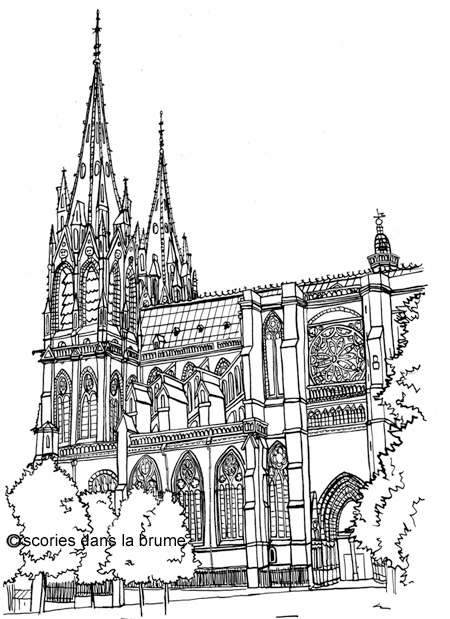 Cathedrale clermont encre